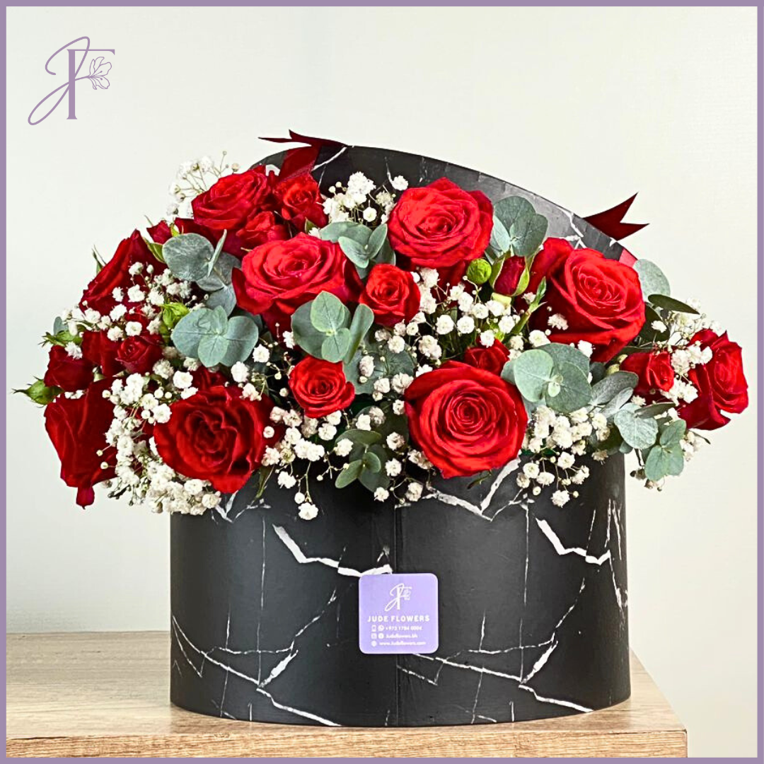 Timeless Red Rose Box – flowers, delivered in Bahrain