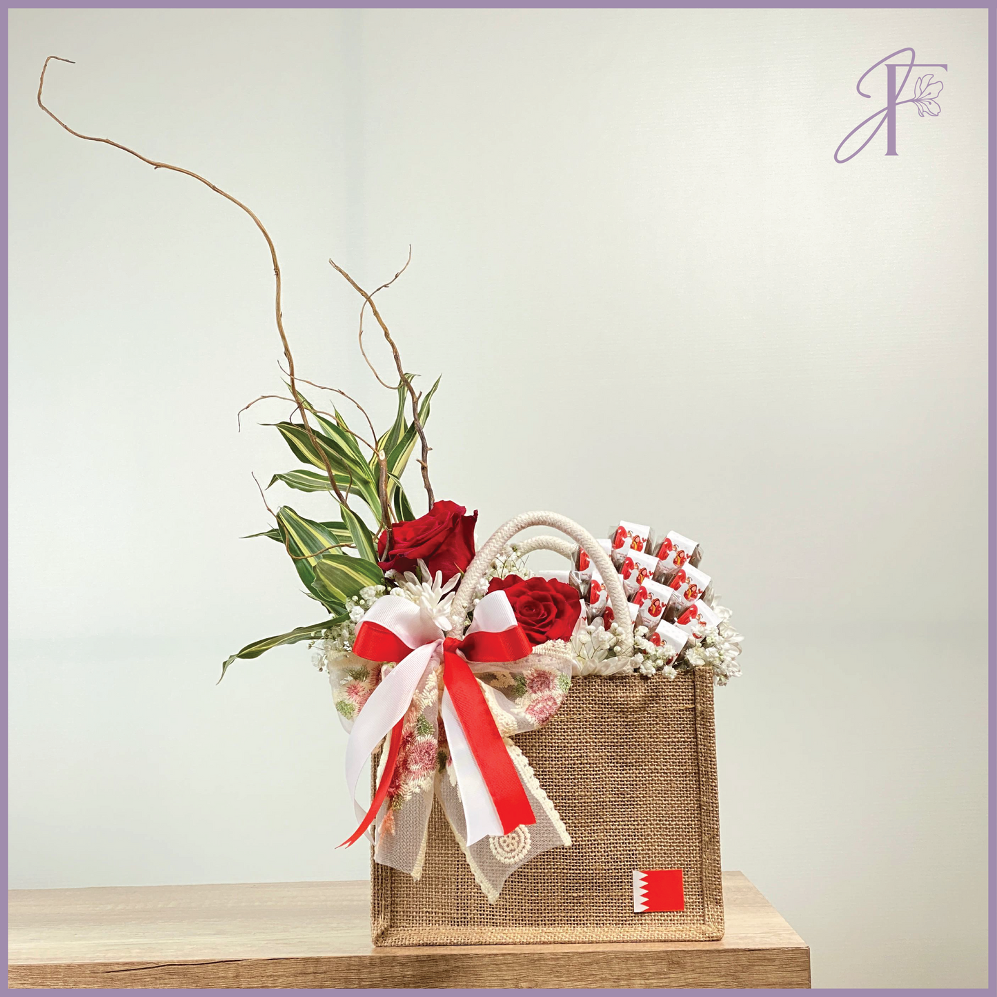 Proudly Bahrain – National Day Celebration Bag – chocolate, delivered in Bahrain