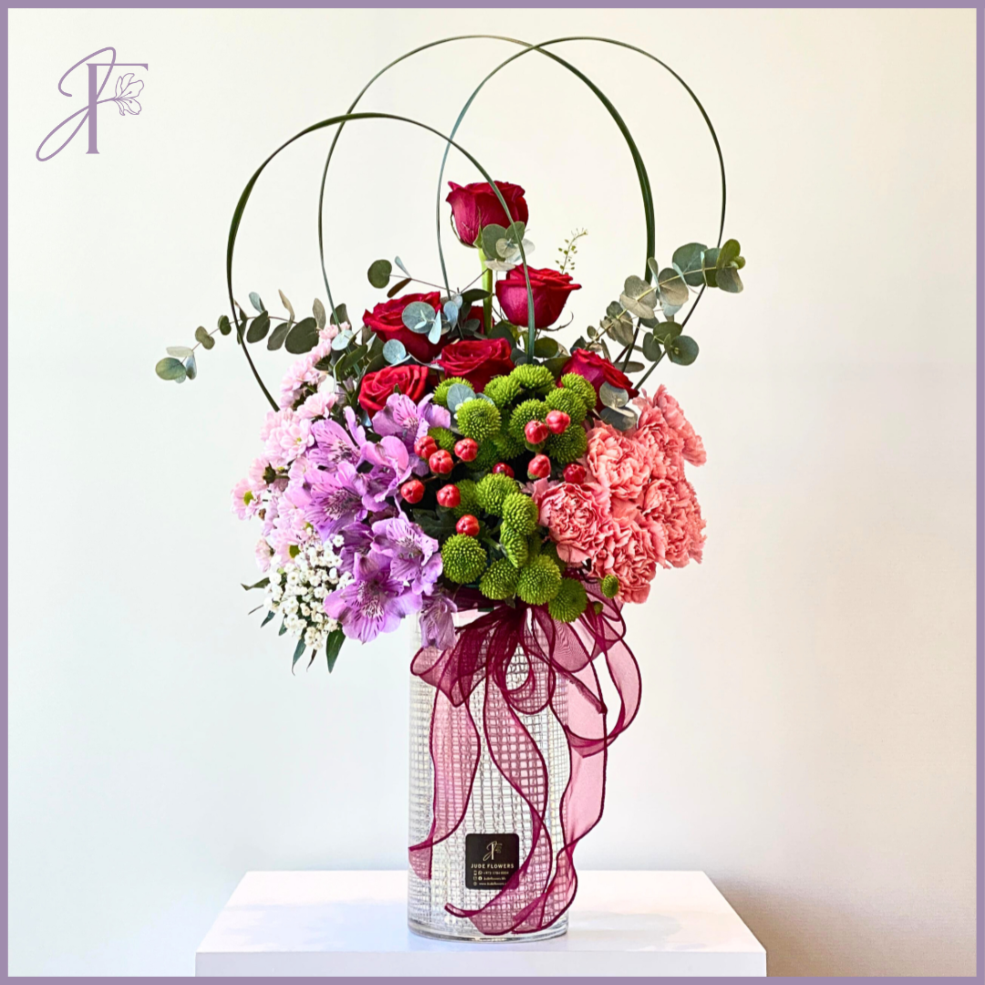 Enchanted Valentine Vase – flowers, delivered in Bahrain