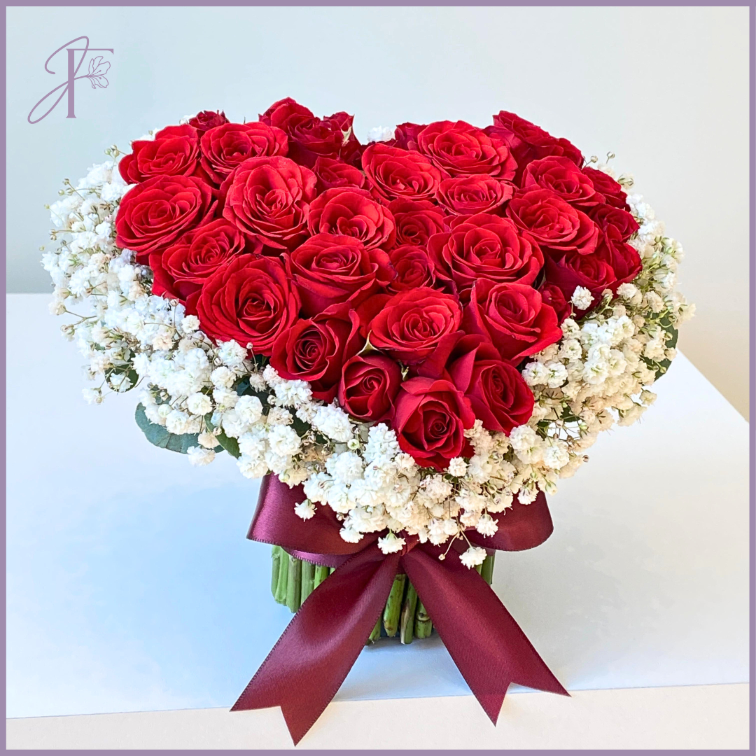 Love in Every Petal - Heart Bouquet – flowers, delivered in Bahrain