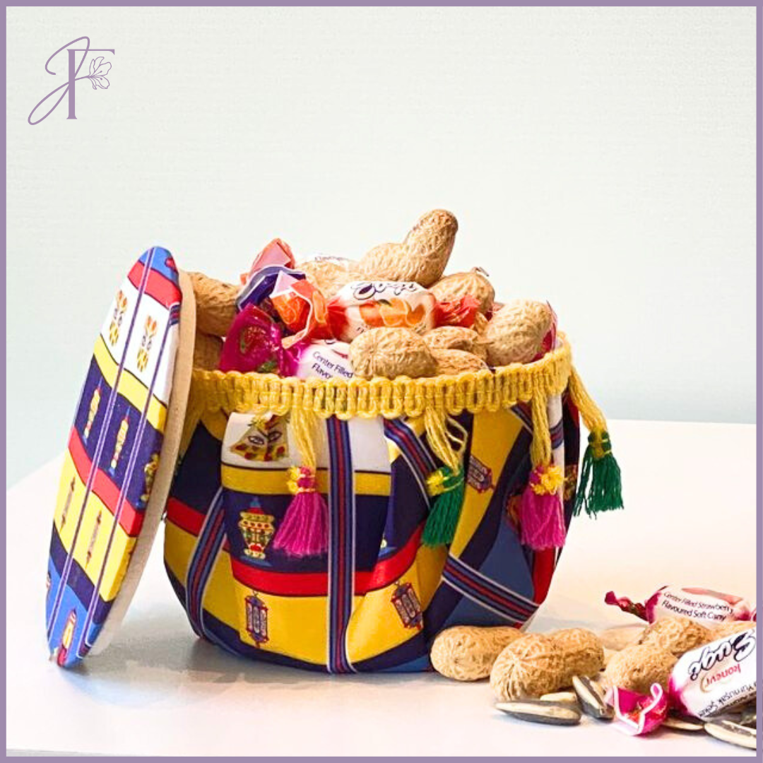 Ramadan Sweets & Nuts Basket - Negsa Ramadan - Round, Multi Color – flowers, delivered in Bahrain