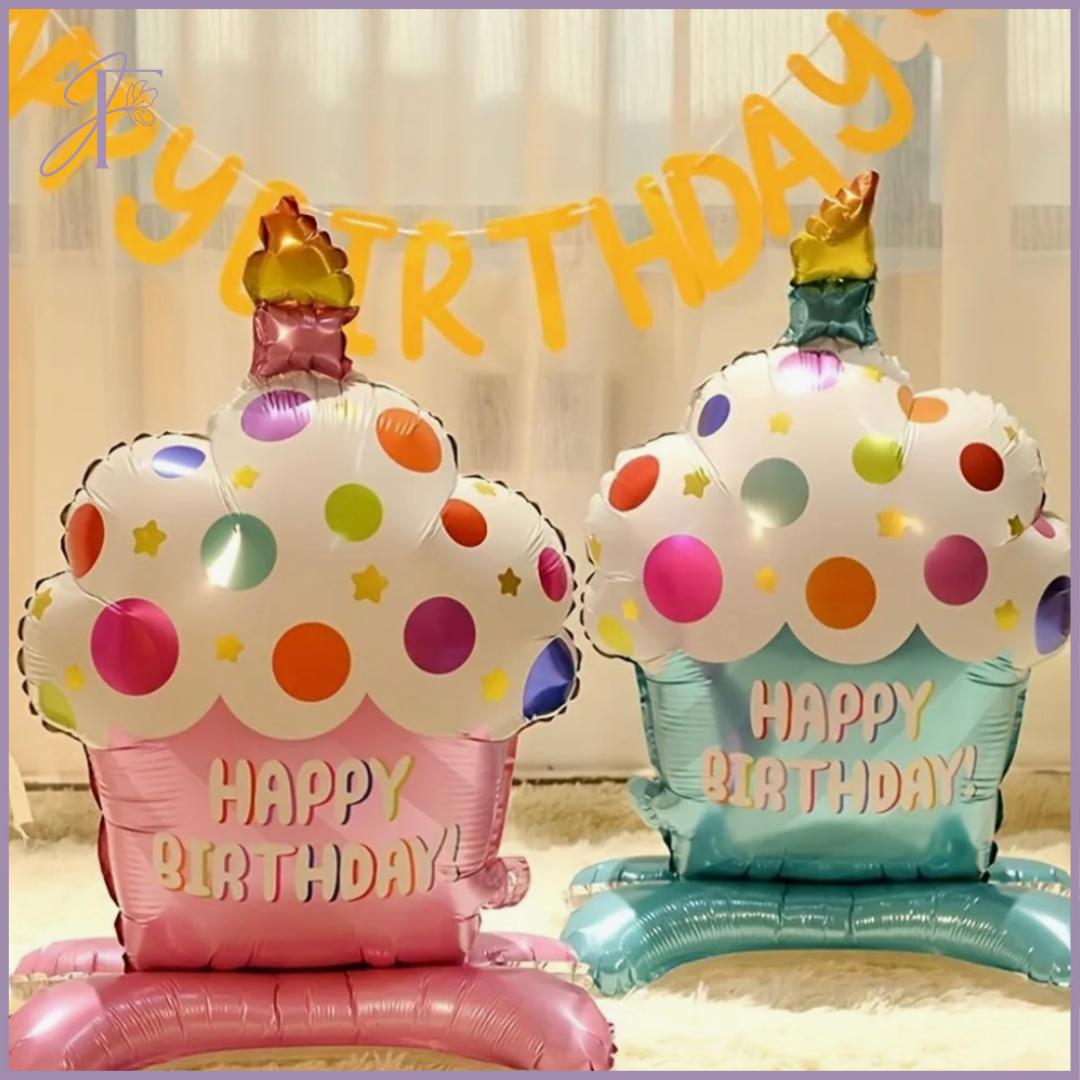 Birthday Cake Balloon - Pink or Blue – gift accessories, delivered in Bahrain