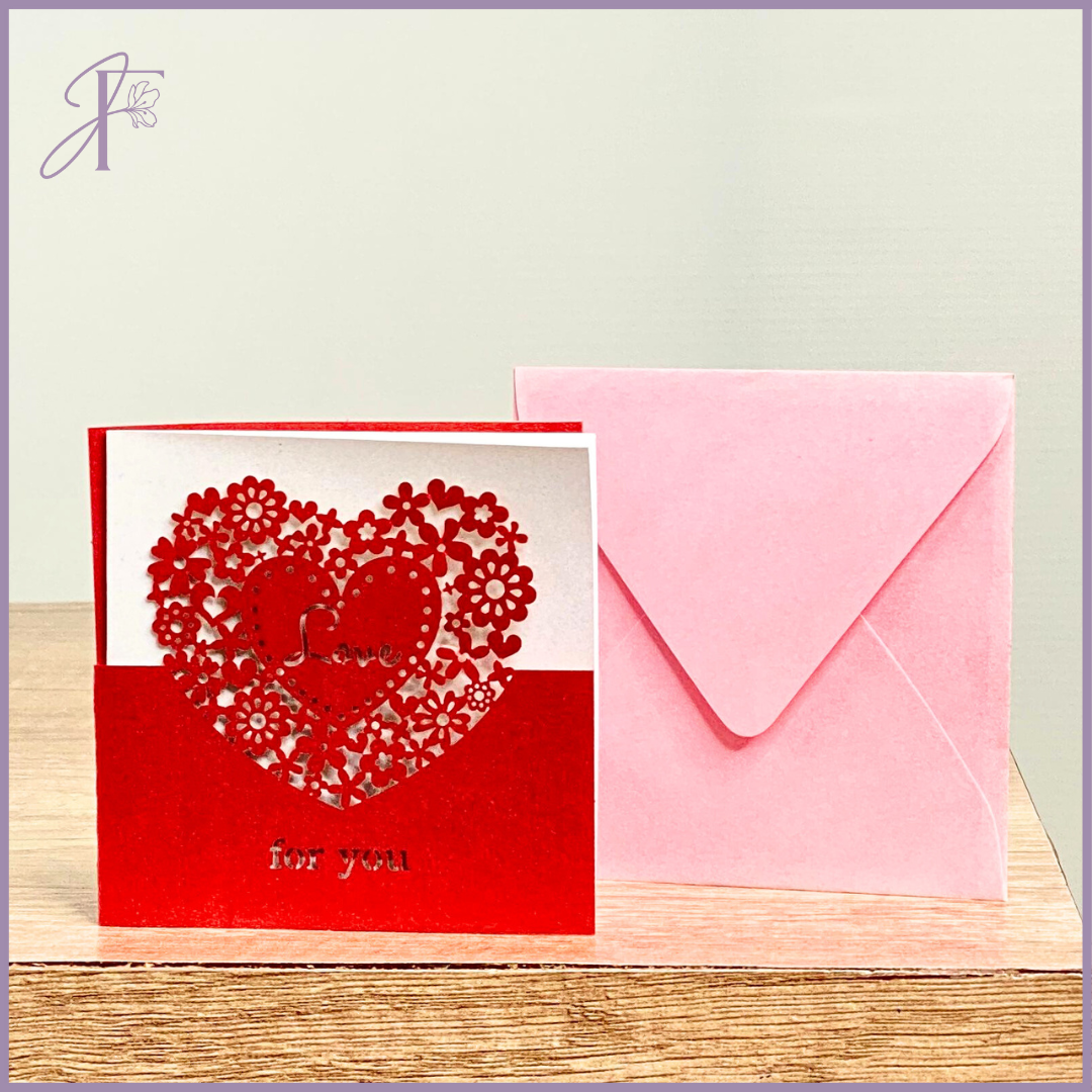 Greeting Card: Love You – Laser-Cut Heart Card – gift accessories, delivered in Bahrain