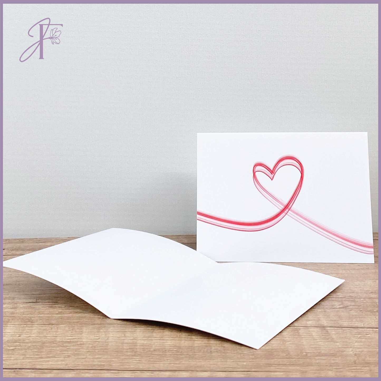 Greeting Card: Heart Ribbon Greeting Card – gift accessories, delivered in Bahrain