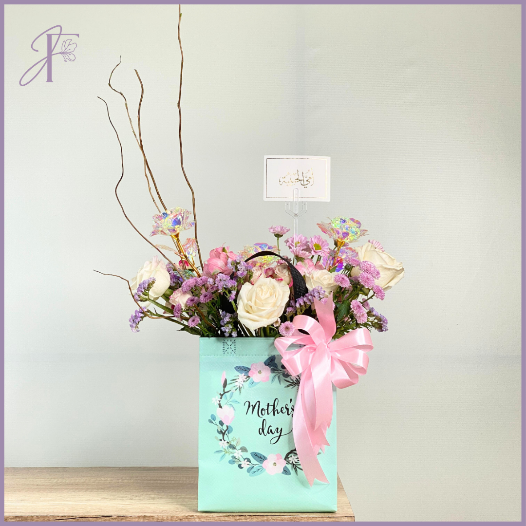 Amani – Mother’s Day Floral Bag – flowers, delivered in Bahrain