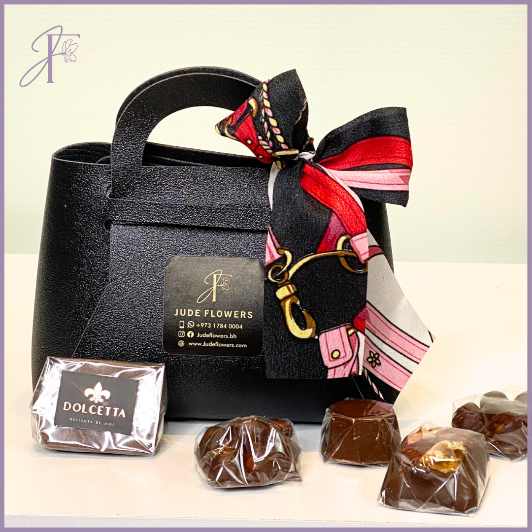 Dolcetta Monaco Black Bag – Chocolate Assortment – chocolate, delivered in Bahrain