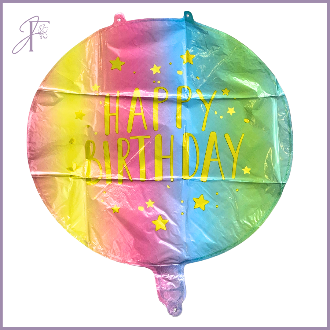 Happy Birthday Foil Balloon #002 – Ombre Pastel – gift accessories, delivered in Bahrain