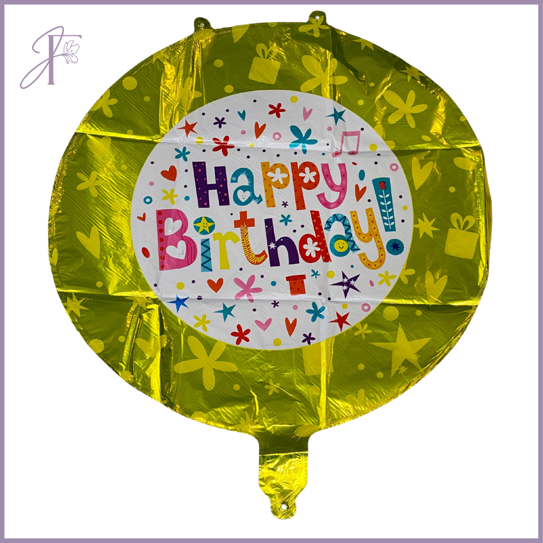Happy Birthday Foil Balloon #006 – Yellow Celebration – gift accessories, delivered in Bahrain