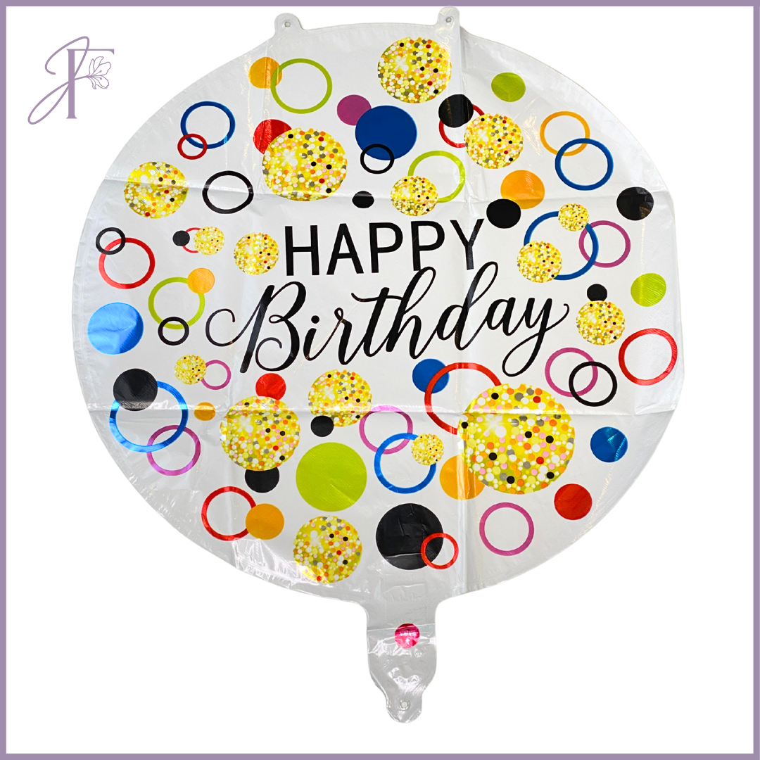 Happy Birthday Foil Balloon #007 – Confetti Celebration – gift accessories, delivered in Bahrain