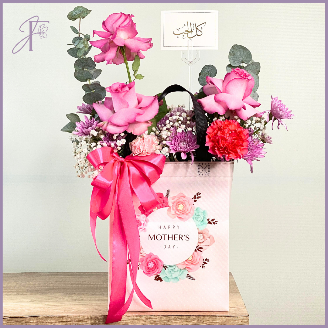 Timeless Love – Mother’s Day Floral Bag – flowers, delivered in Bahrain