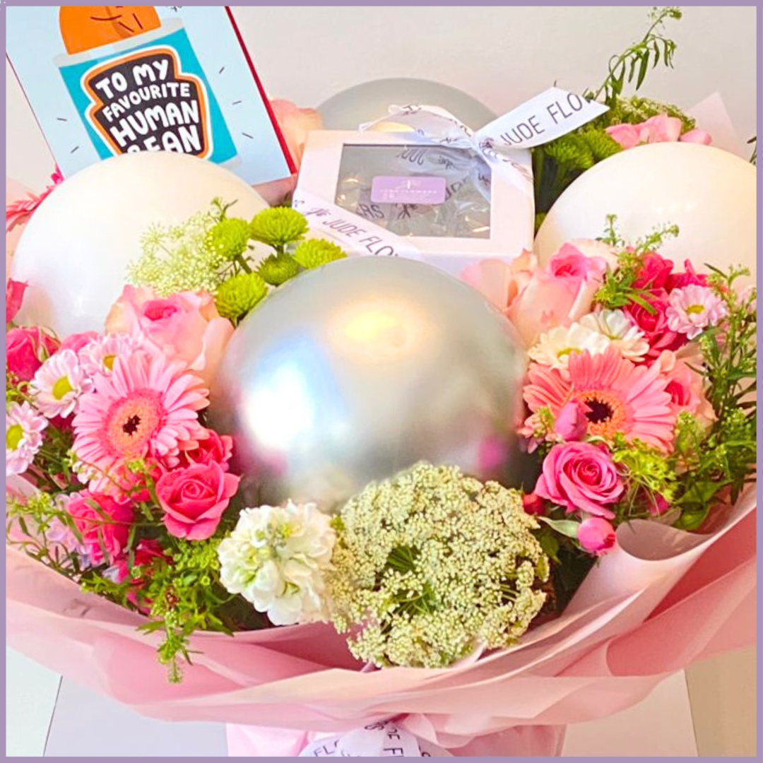 Birthday Balloon Bloom – Chocolate Box & Floral Arrangement