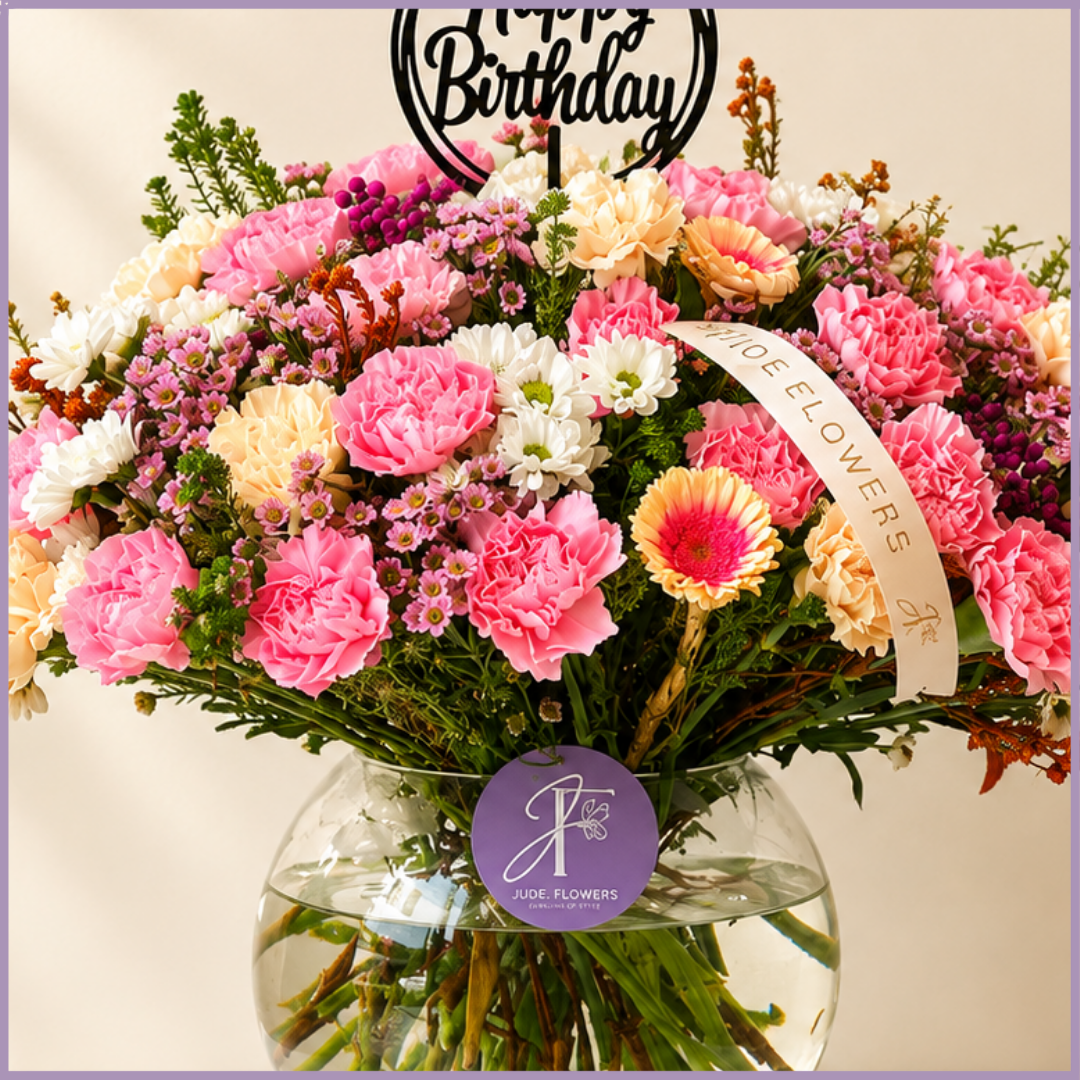 Birthday Blush Garden Vase