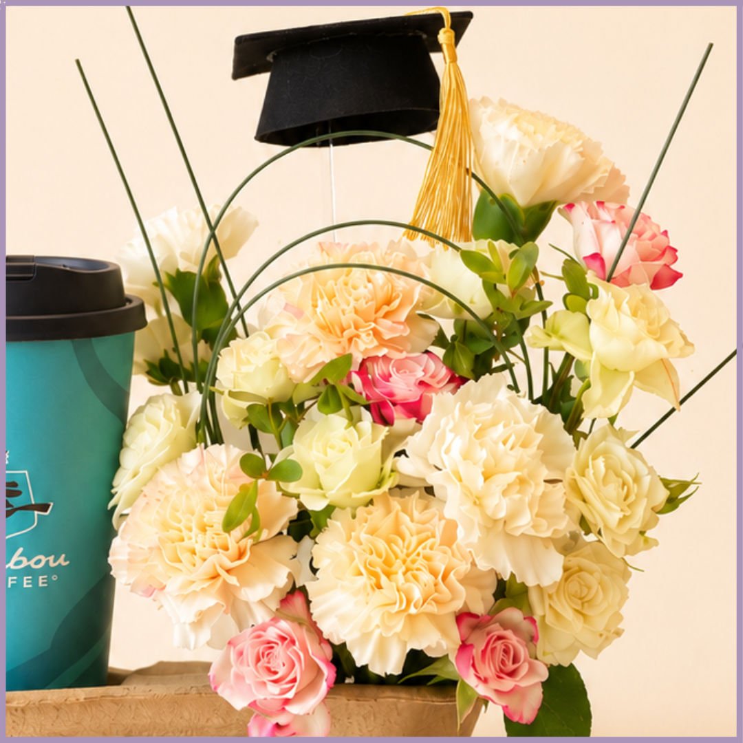 Graduation Morning with Caribou Floral Surprise