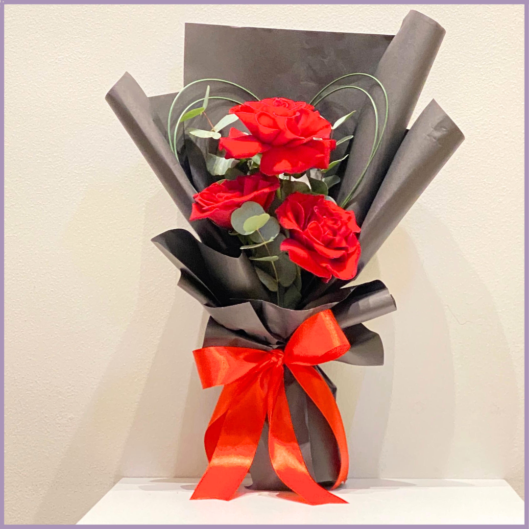 Classic Red Rose Trio Bouquet