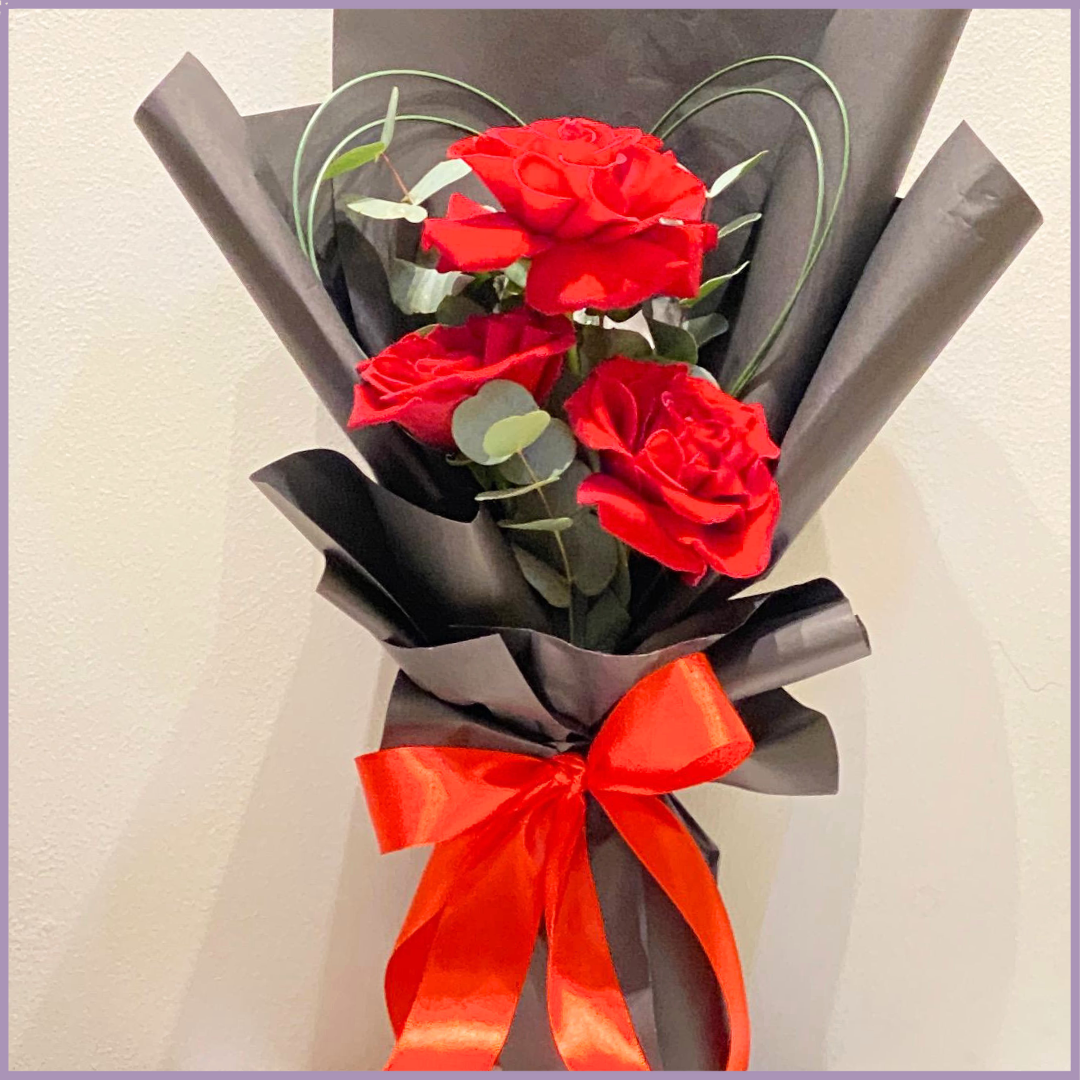 Classic Red Rose Trio Bouquet
