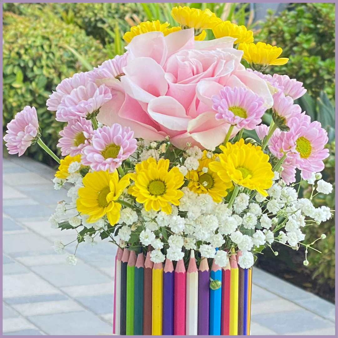 Color Pop Sunshine Vase - Bright Floral Gift