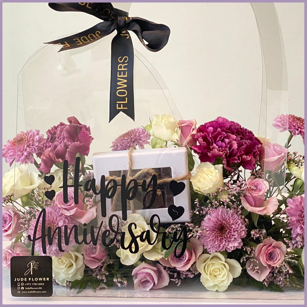 Forever Us – Happy Anniversary Floral Acrylic Bag