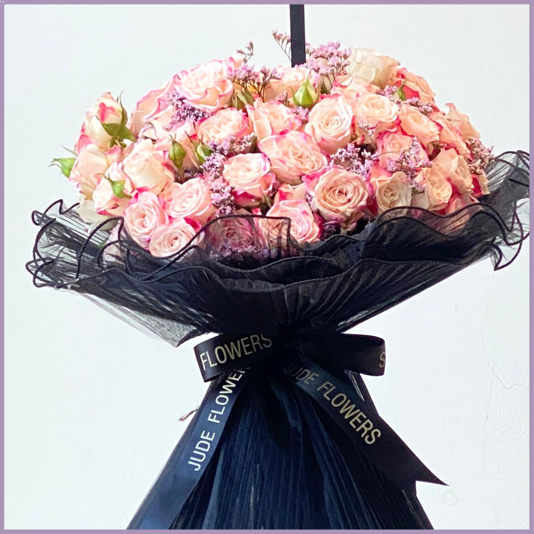 Get Well Soon Pink Spray Rose Bouquet