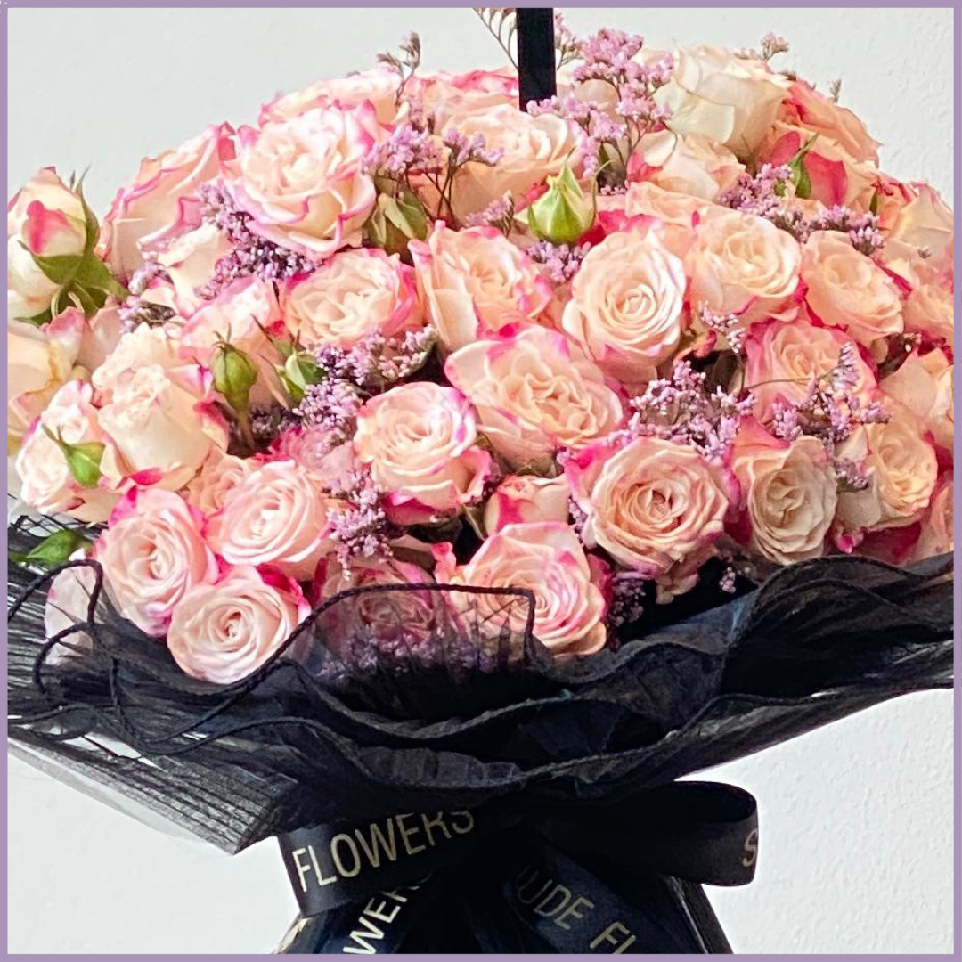 Get Well Soon Pink Spray Rose Bouquet