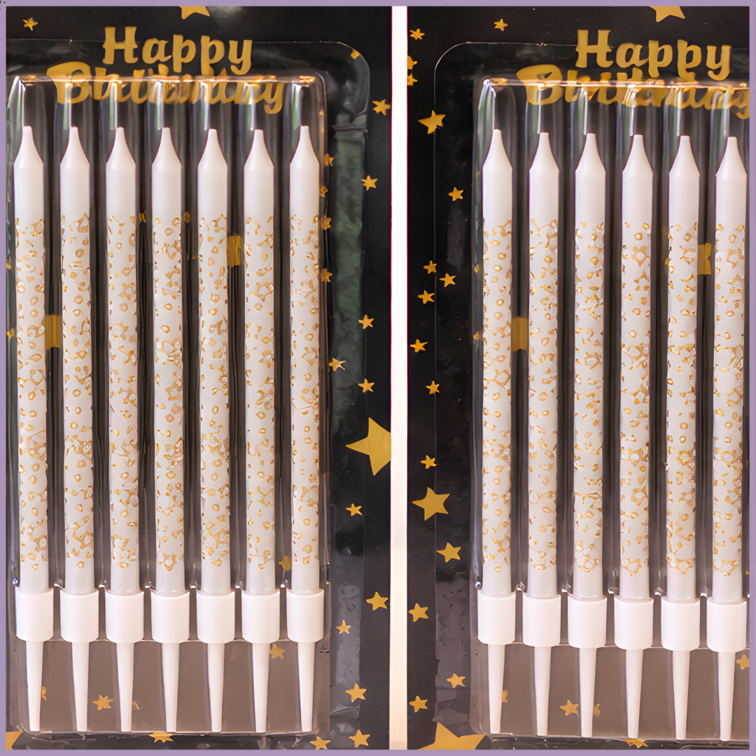 Happy Birthday Silver Candles Set of 2 Packs