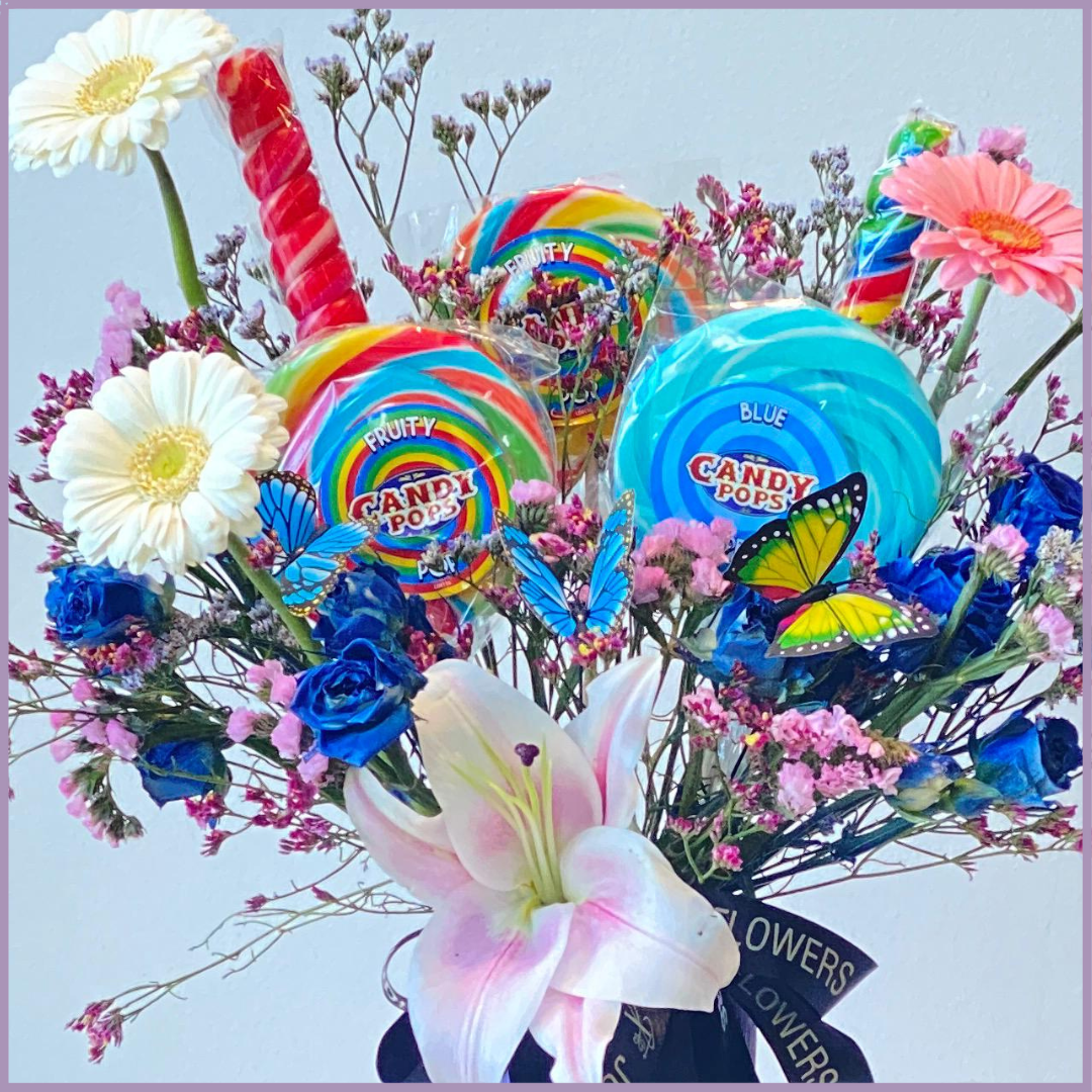Happy Pop Bloom Vase – Flowers and Lollipops