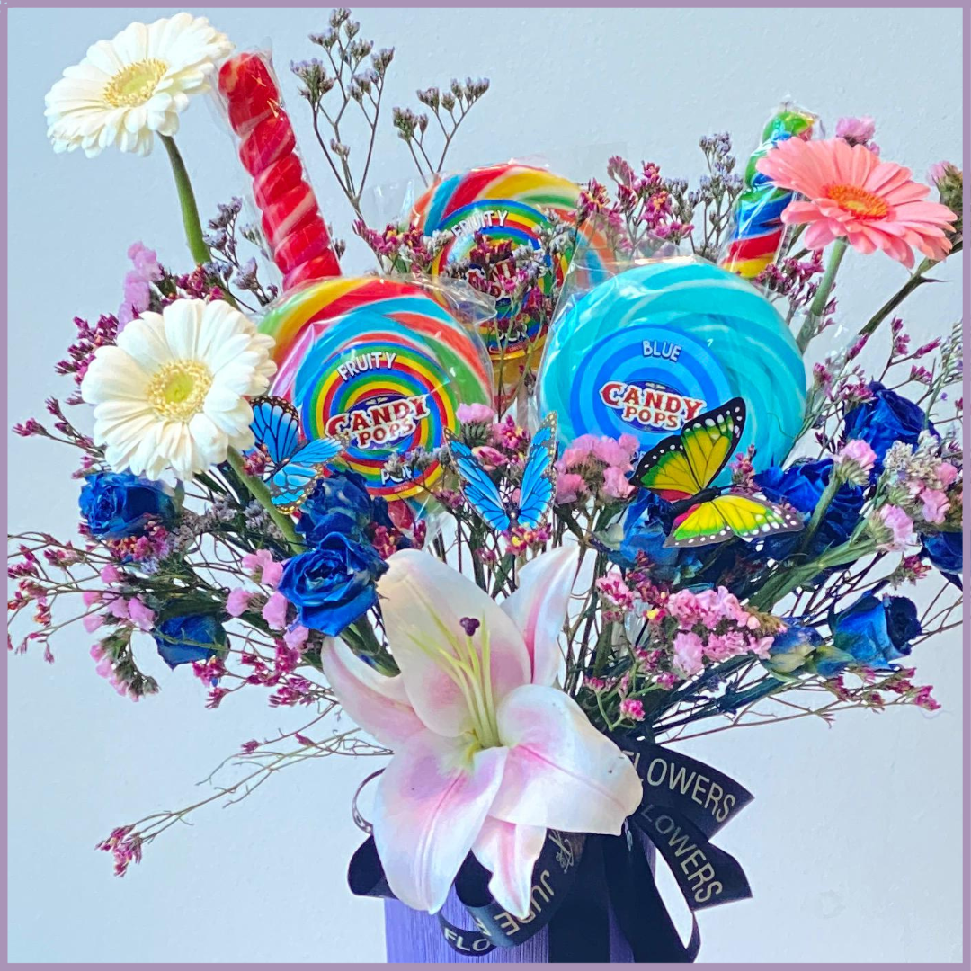 Happy Pop Bloom Vase – Flowers and Lollipops