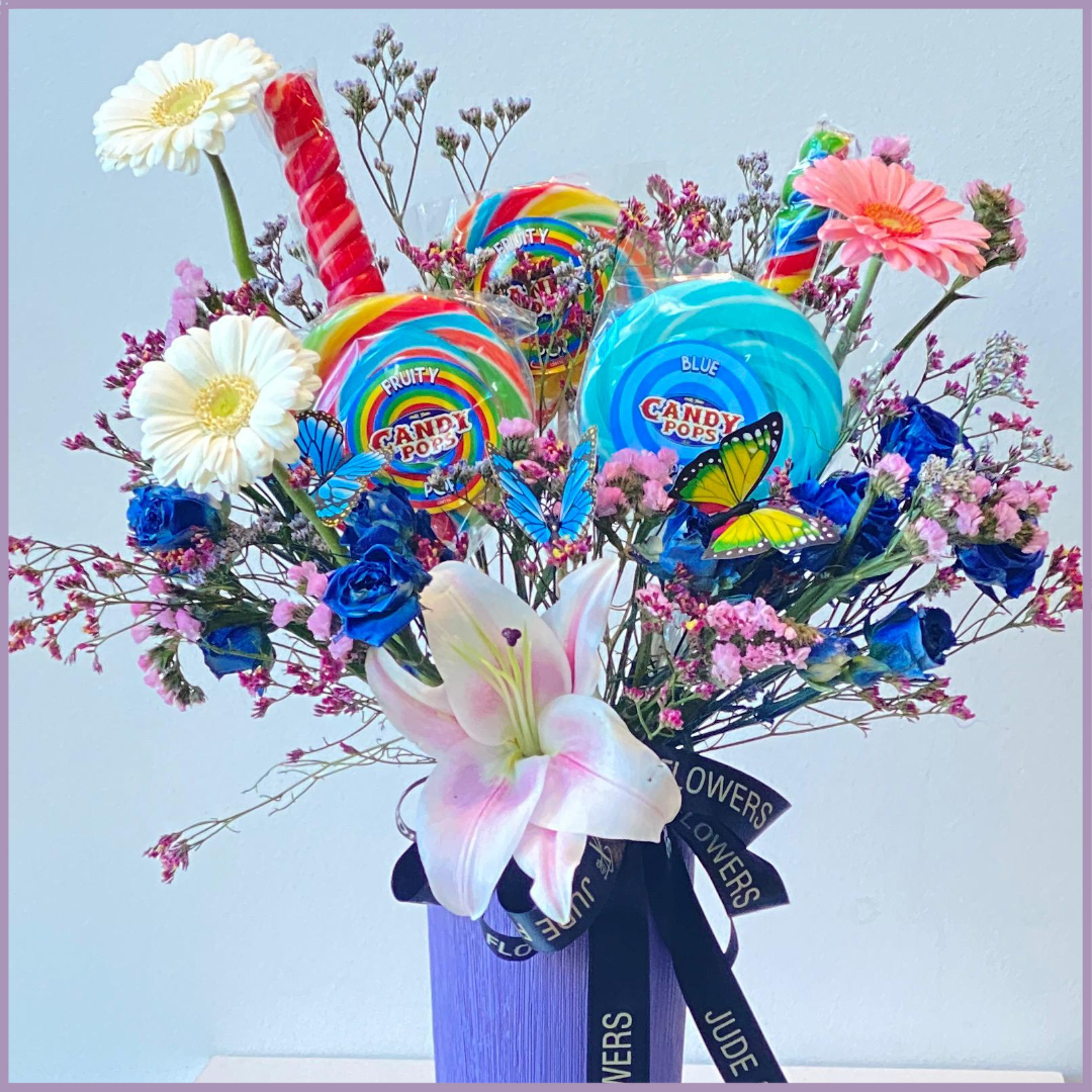 Happy Pop Bloom Vase – Flowers and Lollipops