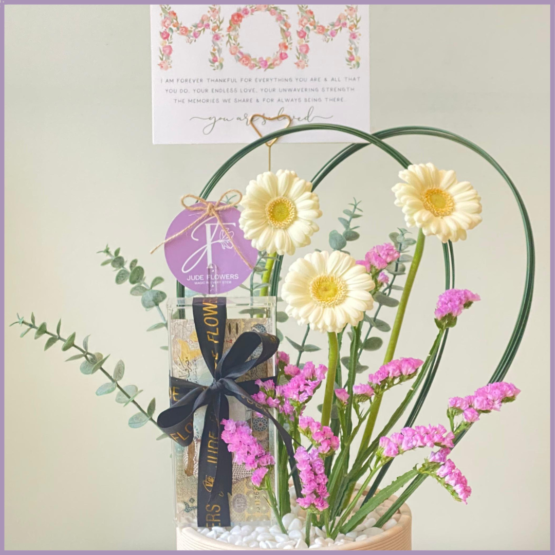 Mom’s Golden Daisy Bloom | Mother’s Day Gerbera Flower Arrangement Gift
