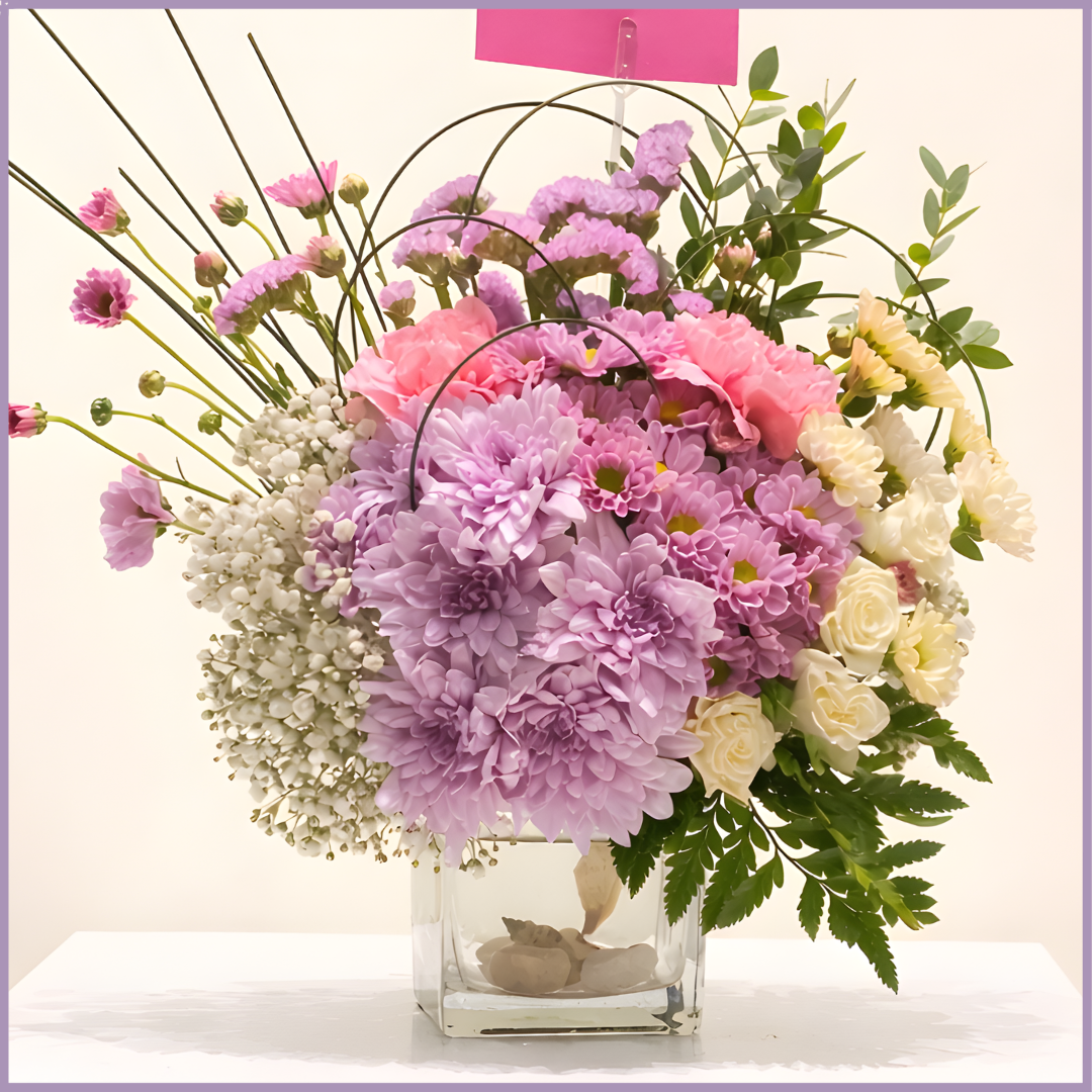 Mothers Day Purple Garden Floral Vase