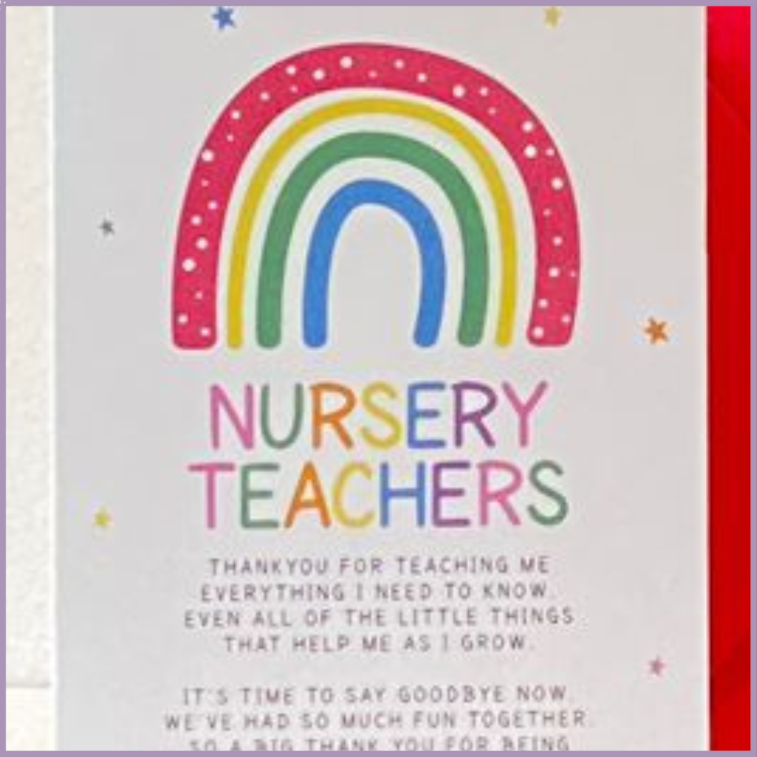 Nursery Teacher Thank You Card – Rainbow Kids Design