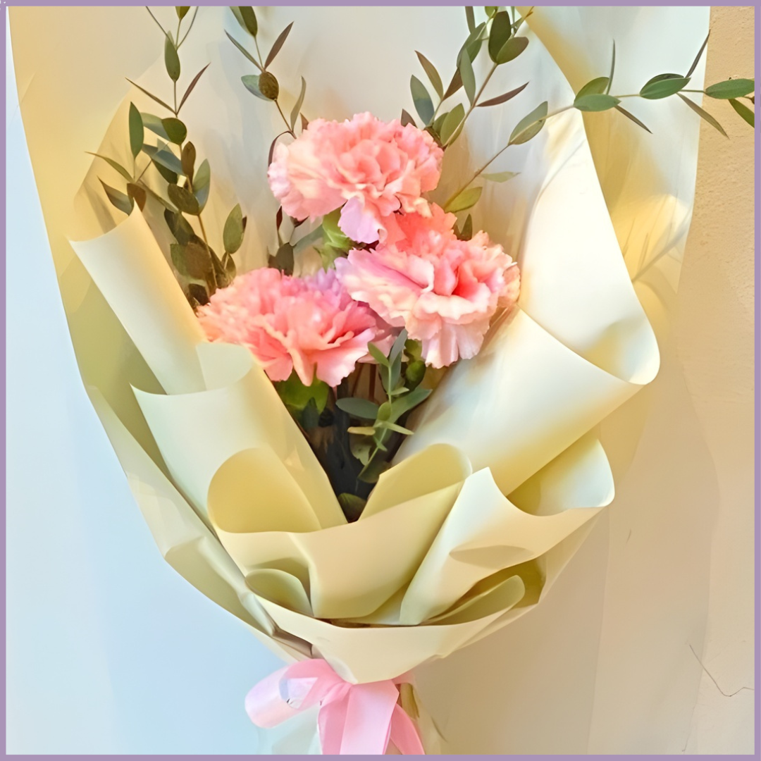 Mini Pink Rose and Carnation Bouquet