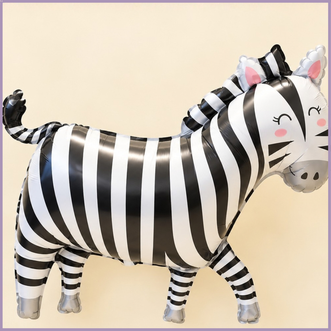 Playful Zebra Foil Balloon