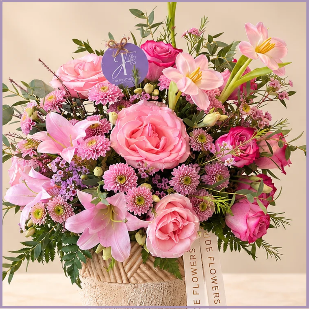 Rosé Garden Elegance – Luxury Pink Floral Arrangement