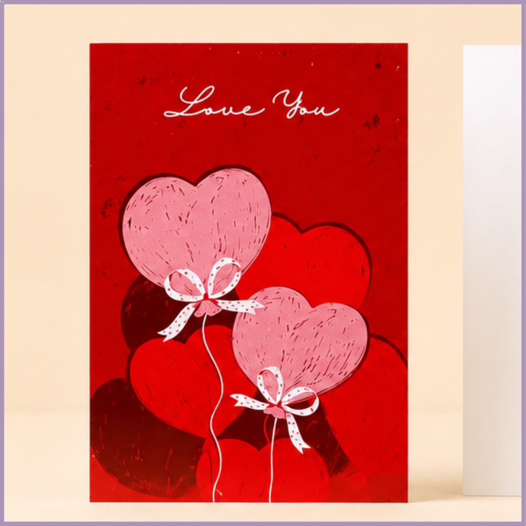 Scarlet Hearts Love Card