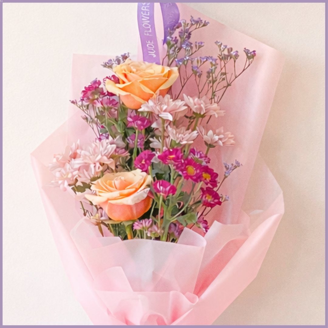 Simple Birthday Rose and Santini Bouquet