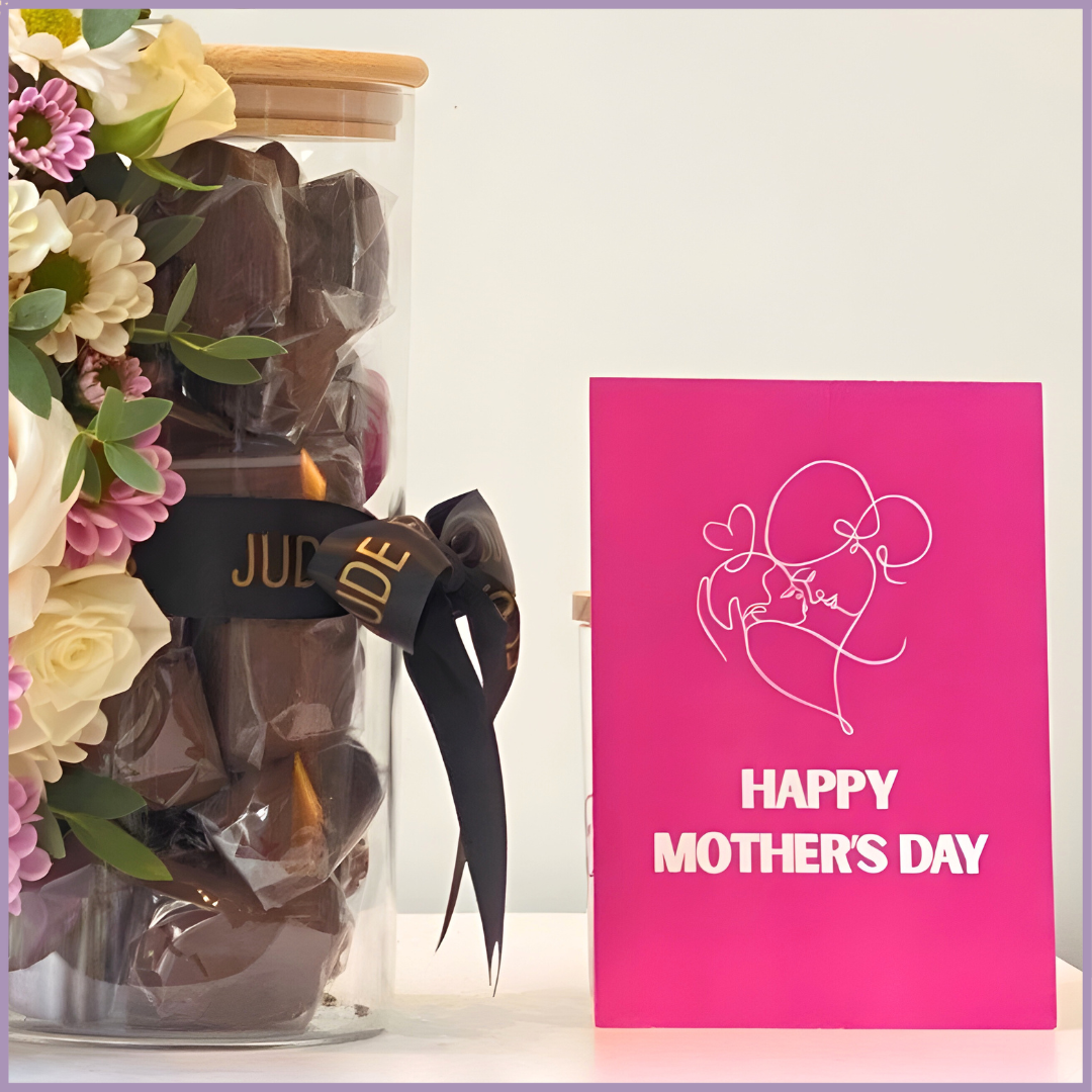 Sweet Love Mothers Day Chocolate and Floral Jar