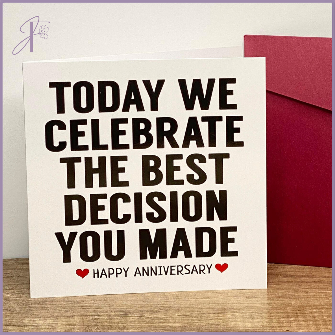 Greeting Card: Best Decision Anniversary Card – gift accessories, delivered in Bahrain