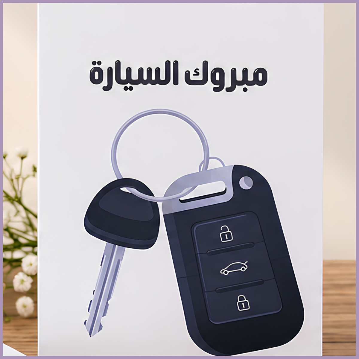 بطاقة تهنئة: مبروك السيارة الجديدة