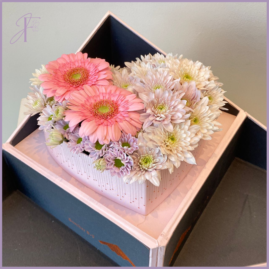 Deluxe Floral & Chocolate Heart Box