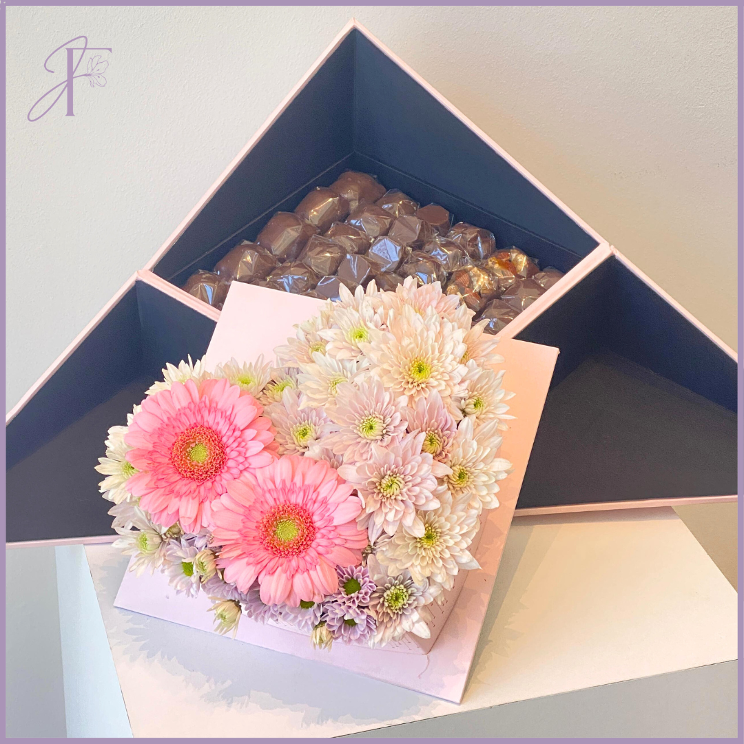 Deluxe Floral & Chocolate Heart Box