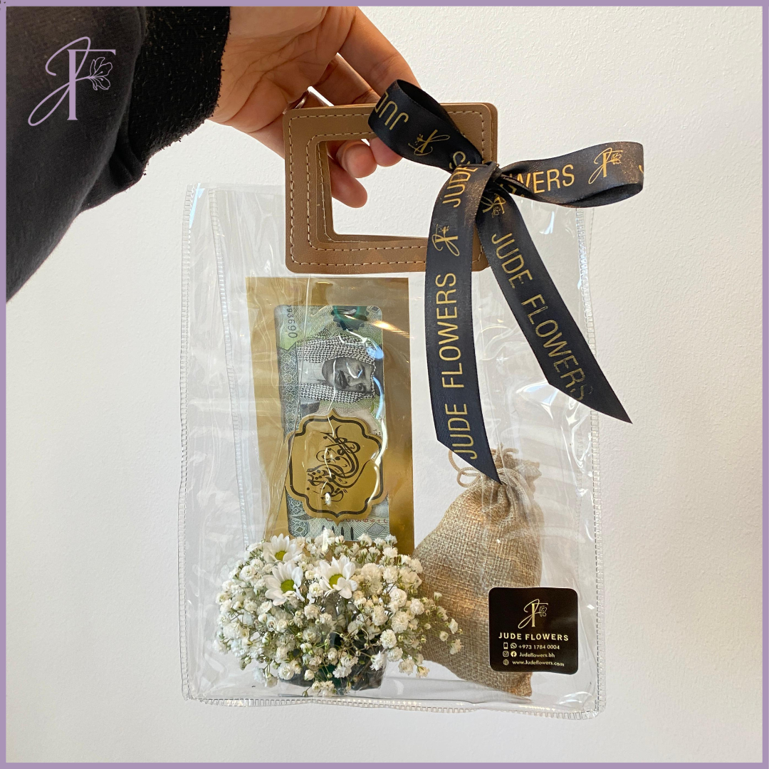 Elegant Petite Gift Bag - Flowers, Money Holder & Dolcetta Chocolates