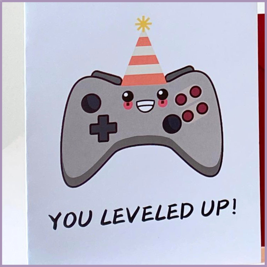 Gamer 'You Leveled Up!' Birthday Card