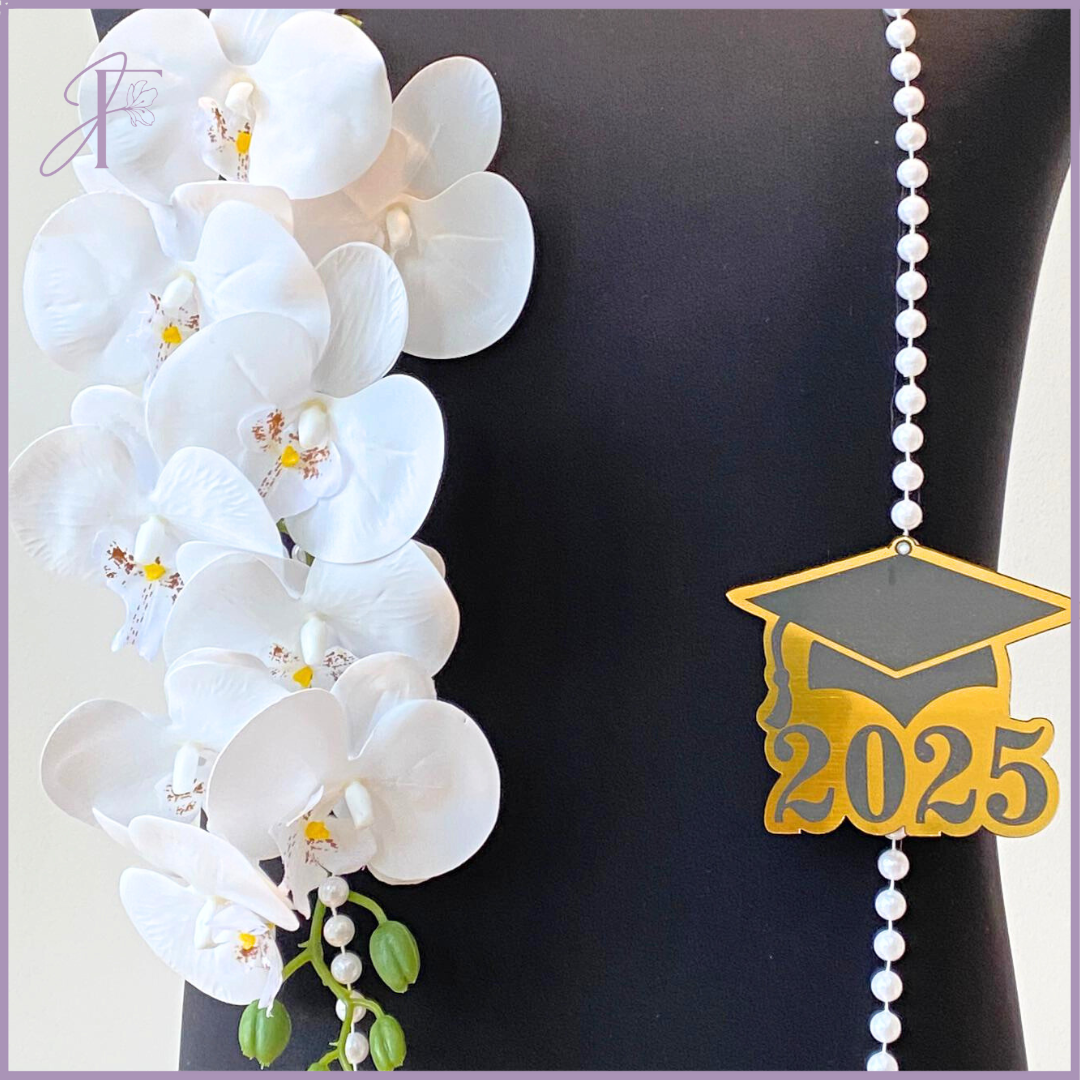 Graduation Orchid & Pearl Garland