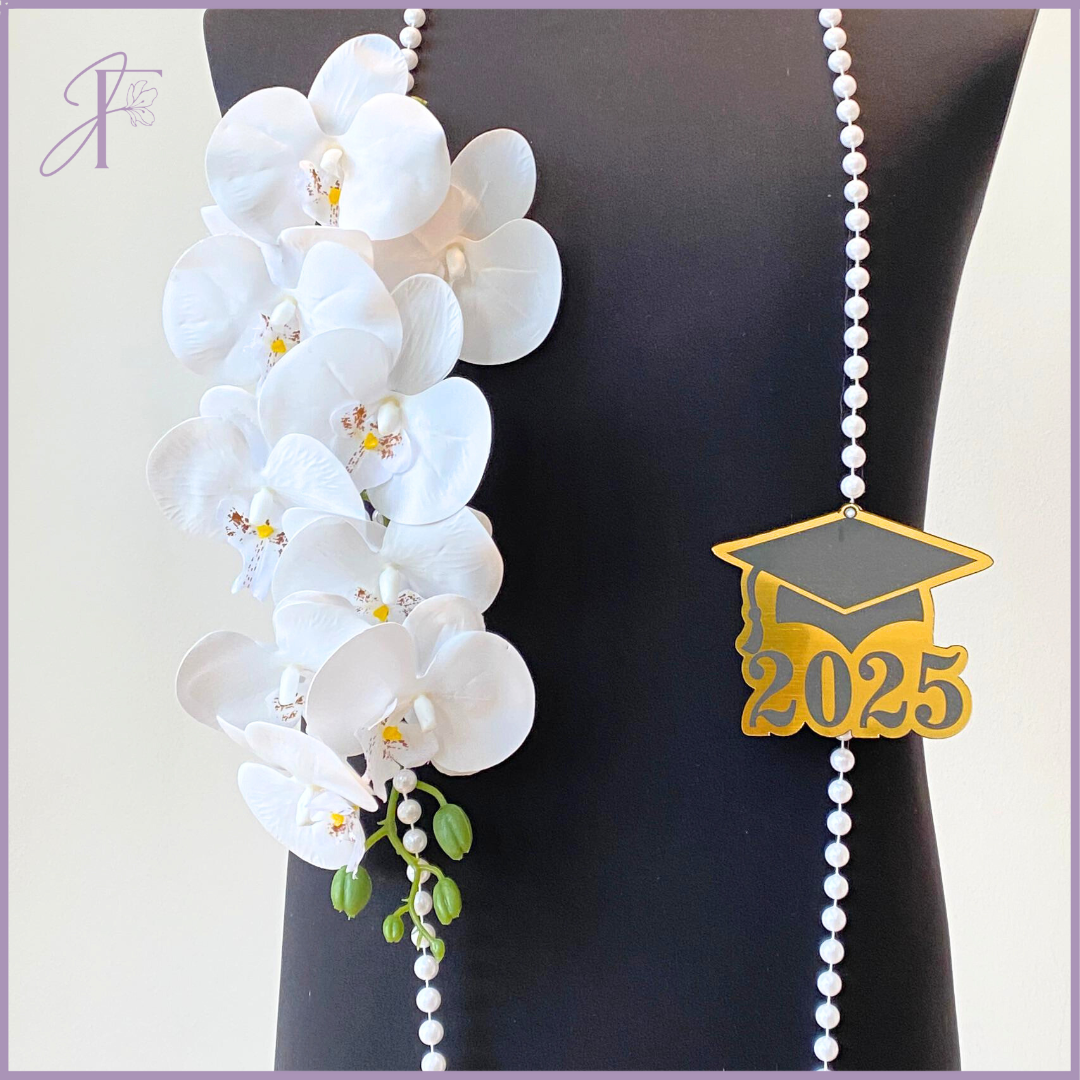 Graduation Orchid & Pearl Garland
