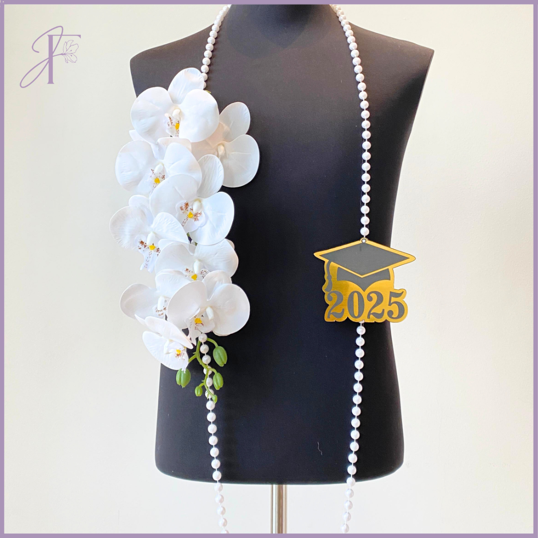 Graduation Orchid & Pearl Garland