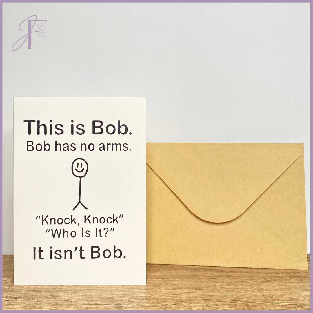 It Isn't Bob Knock Knock Card - Humorous Single Card with Kraft Envelope