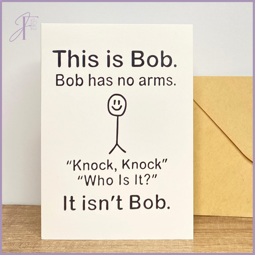It Isn't Bob Knock Knock Card - Humorous Single Card with Kraft Envelope