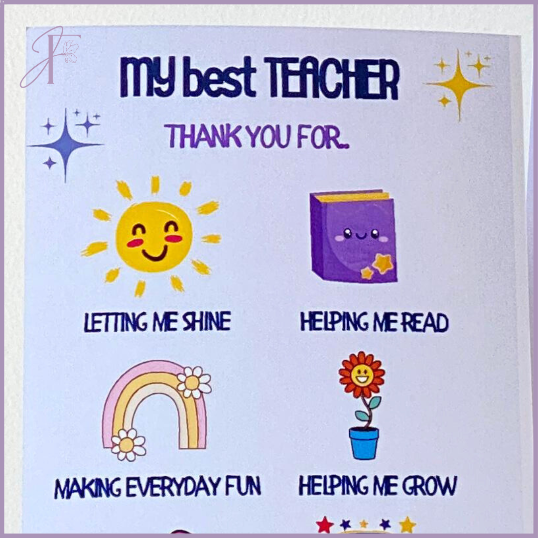 Jude's Best Teacher Gratitude Card