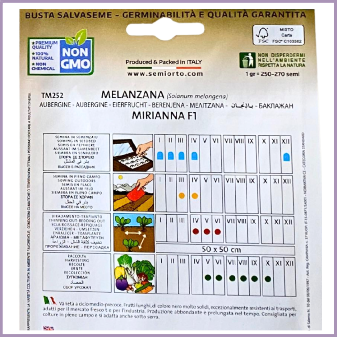 Non-GMO Eggplant Seeds (Mirianna F1) - Grow in Bahrain