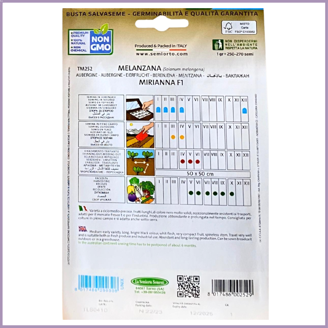 Non-GMO Eggplant Seeds (Mirianna F1) - Grow in Bahrain